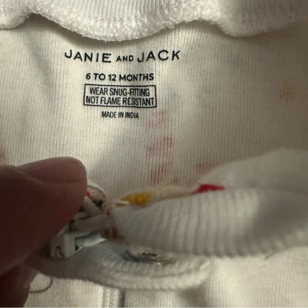 Janie and Jack White Festive Print Footie